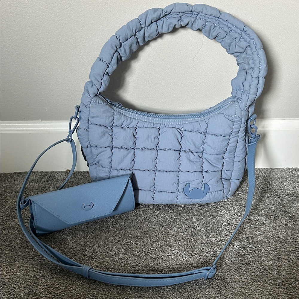 Blue Quilted Women's Purse